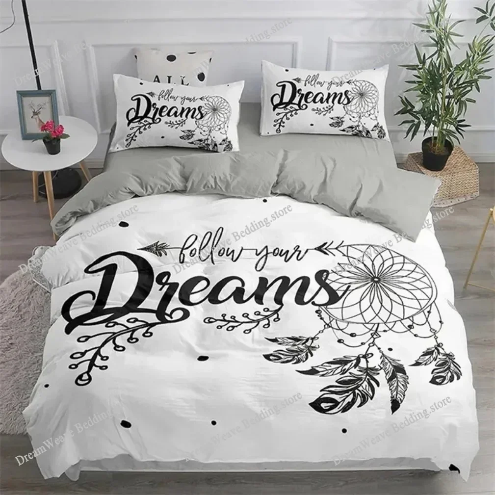 Sun and Moon Duvet Cover Set King Size Purple Liac Dream Catcher Star Bedding Set for Kids Children Bohemia Quilt Cover963