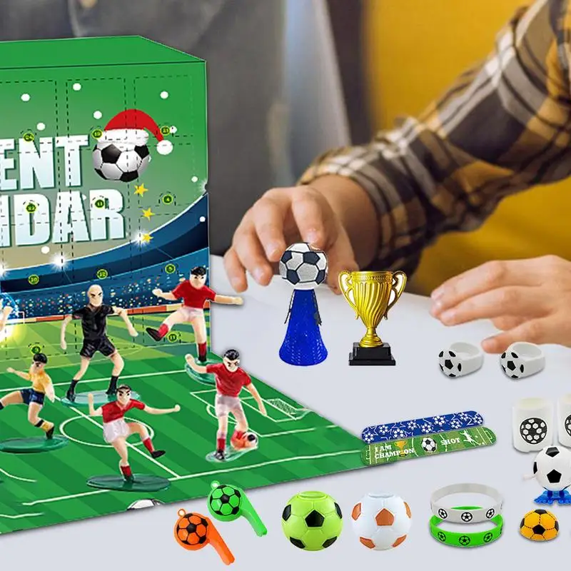 Décennie s de construction calendrier pour enfants, compte à rebours pour Noël, thème football, jouet d'instituts souligné, 2024