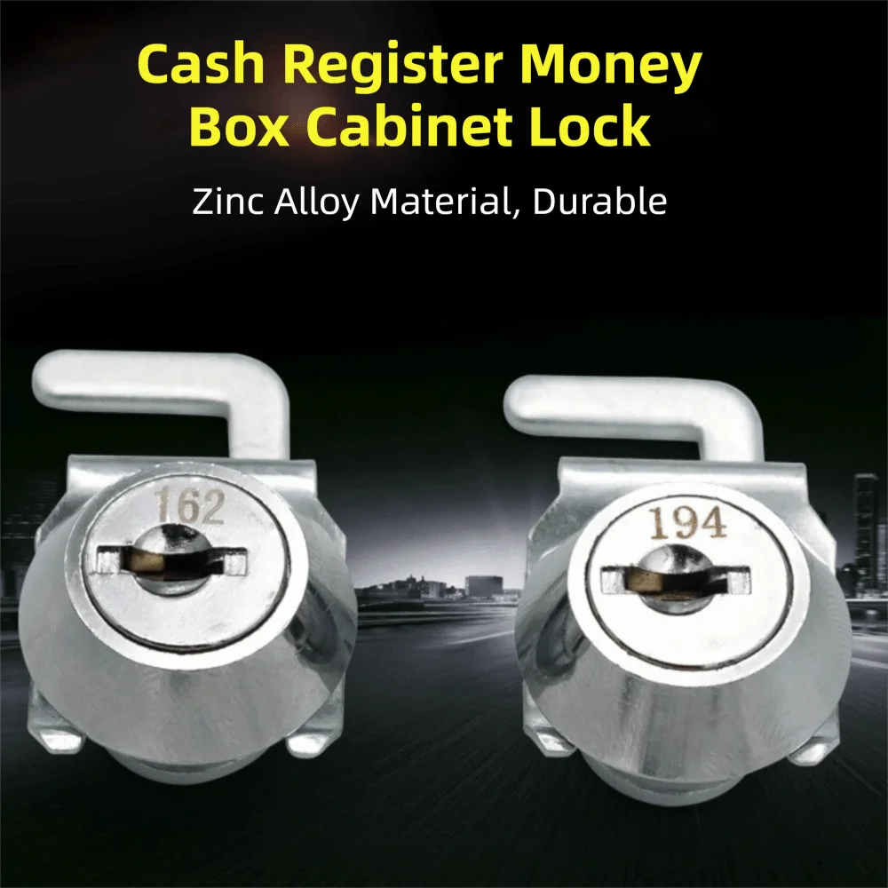 Rust-Resistant Mini Cam Lock with Quick Clip Metal Cabinet Silver POS Drawer Lock with Keys Easy Replacement Cash Box Lock