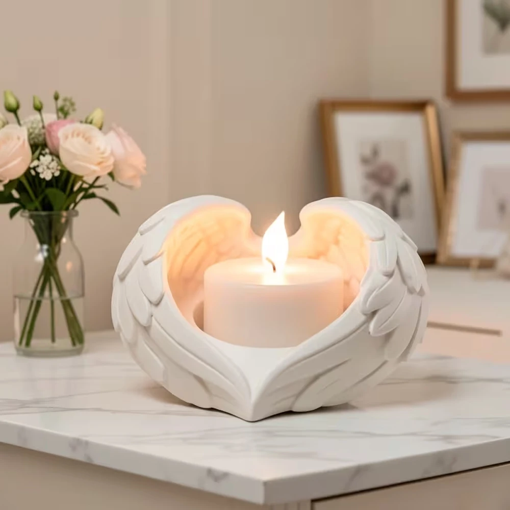 Angel Wing Candle Holder, suitable for tealights or imitation candles, is an ideal choice for home decoration and table display. This uniquely creative candlestick decoration is an excellent gift for those who love home decor