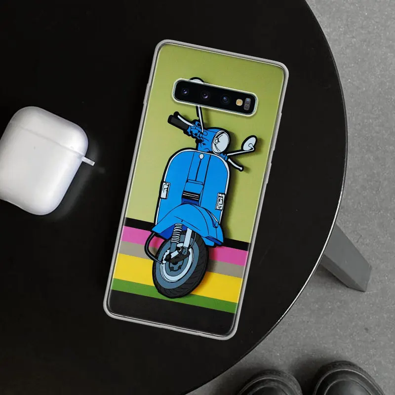 Vespa Scooter Motorcycle Phone Case Cover for Samsung Galaxy S20 S21 FE S22 S23 S24 Ultra S10 S10E S9 S8 Plus + Art Gift Coque