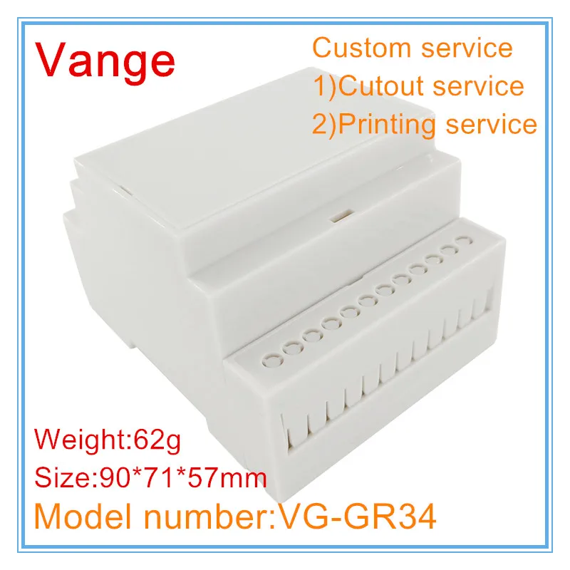 Vange din rail housing box 90*71*57mm PC plastic enclosure PCB project box