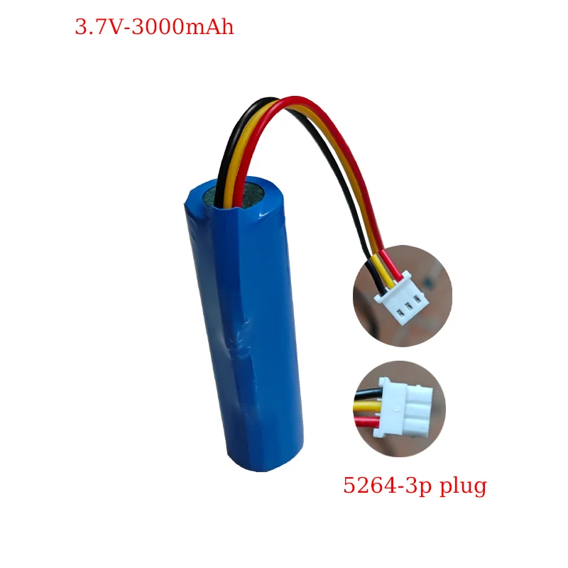 5264 PH2.0-3P Plug 18650 Lithium Ion Rechargeable Battery 3.7V 3000mAh with PCB for Speakers Radios Headlights Toys Etc 4.2V
