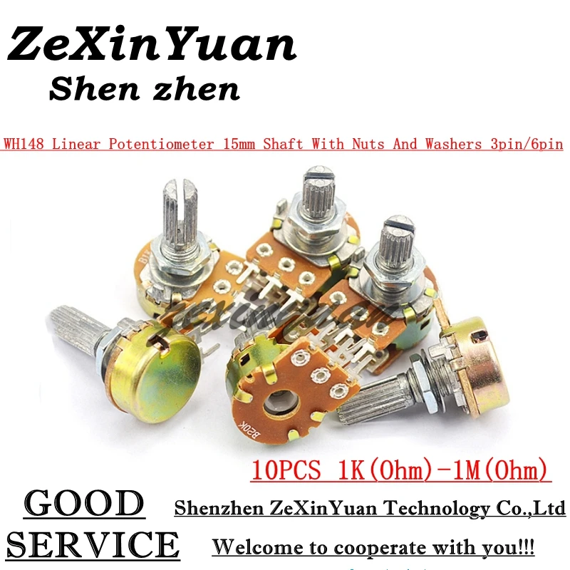 

10PCS WH148 3pin 6pin 15mm B1K B2K B5K B10K B20K B50K B100K B250K B500K B1M Potentiometer 1K 2K 5K 10K 20K 50K 100K 250K 500K 1M