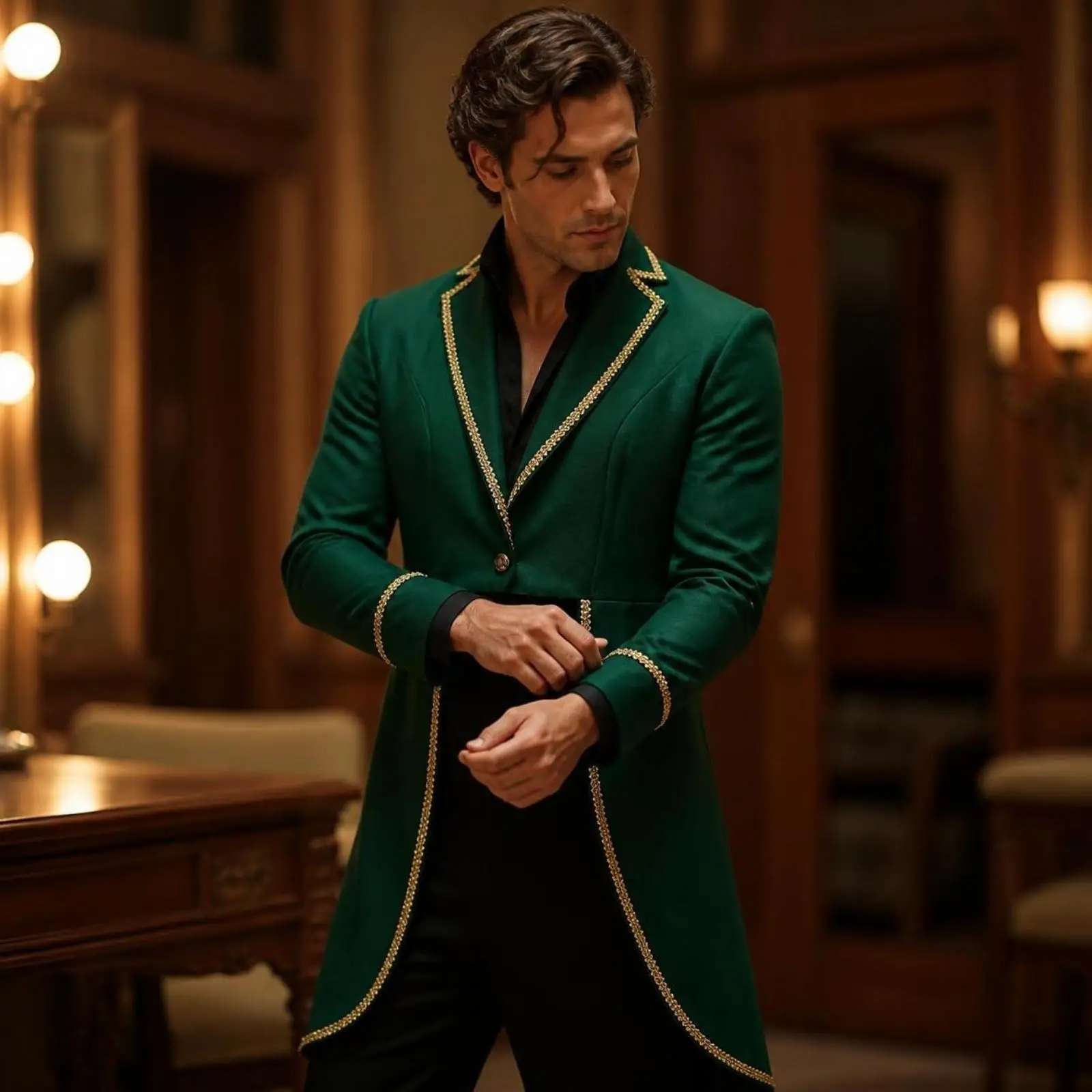 retro-tailcoat-jacket-for-men-dark-green-victorian-style-stage-costume-with-gold-trim-fantasy-roleplay-suit
