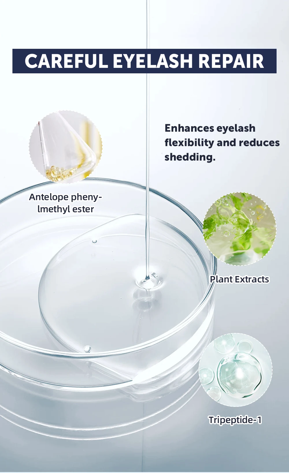 QIBEST Wimpernwachstumsserum Feuchtigkeitsspendendes Flüssiges Wimpernserum Verlängerndes Make-up Volleres Augenbrauenserum Wimpern-Kosmetik – Detail 6
