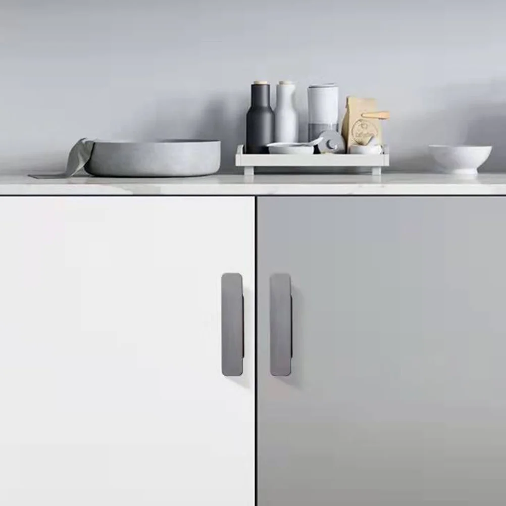 

8Pairs Stick on Adhesive Door Handles Sliding Door Pull Plastic Non Freezing Quick Install for Barn Closet Stick on Handle