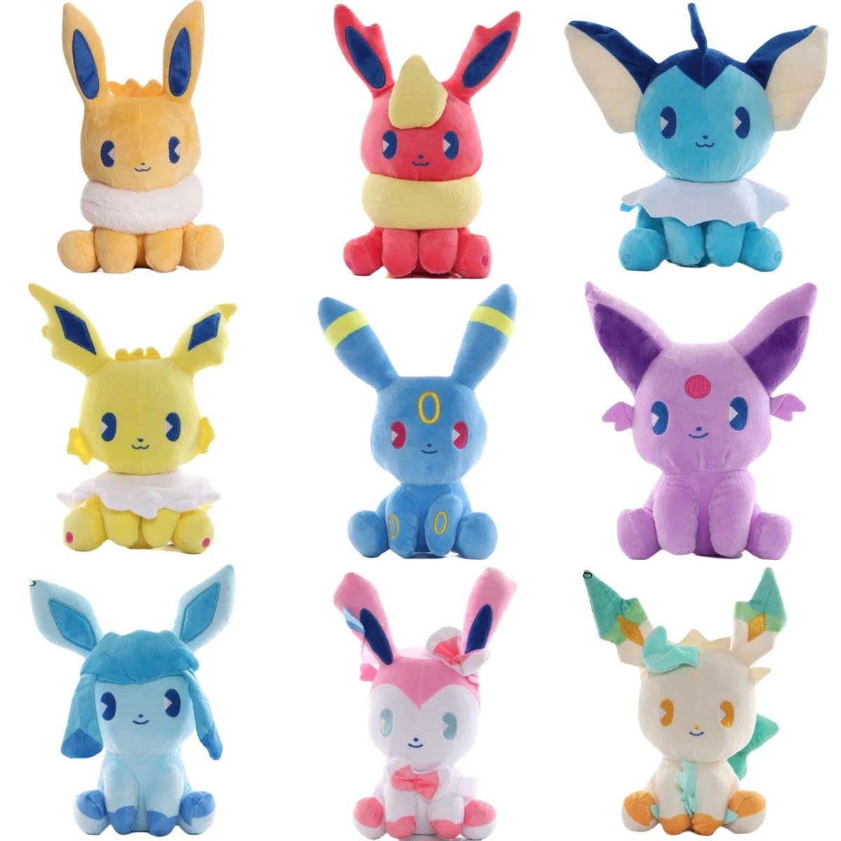 

Плюшевая игрушка Eevee плюшевая Flareon Vaporeon Leafeon Umbreon Sylveon Pokemon Pikachu Evolution мягкая кукла для детей Рождественский подарок