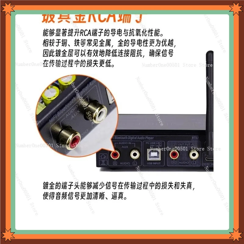 HiFi LDAC APTX Lossless Bluetooth Player Qualcomm 9039 DAC Decoder 9038 Upgraded Version BT02