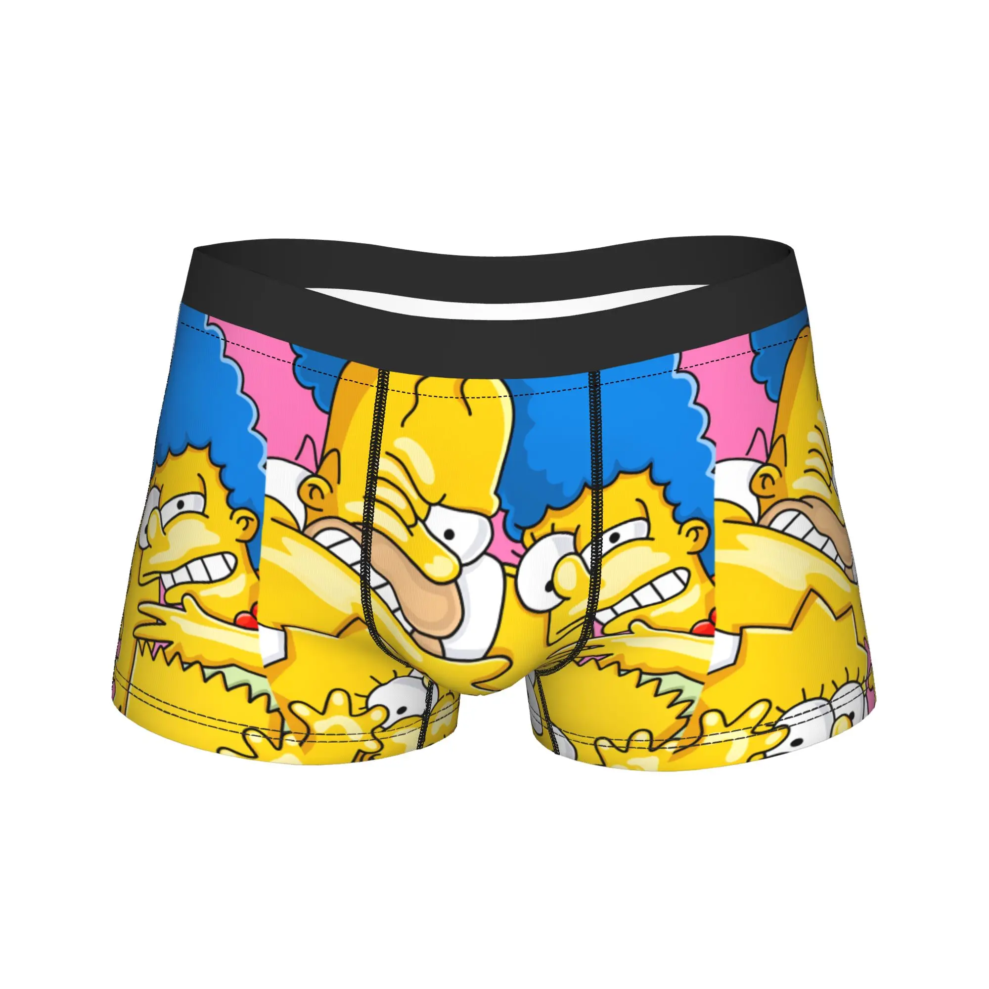 Fun S-Simpsons Family Portrait Underwear  Comfortable Panties Printing Boxer Brief For Male Pouch Oversize Boxer Shorts