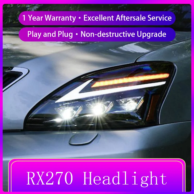 Car Styling For Lexus RX270 RX350 RX330 2004-2008 Front Lamp DRL Headlight Turn Signal Highlight LED Bulbs Projector Lens Auto