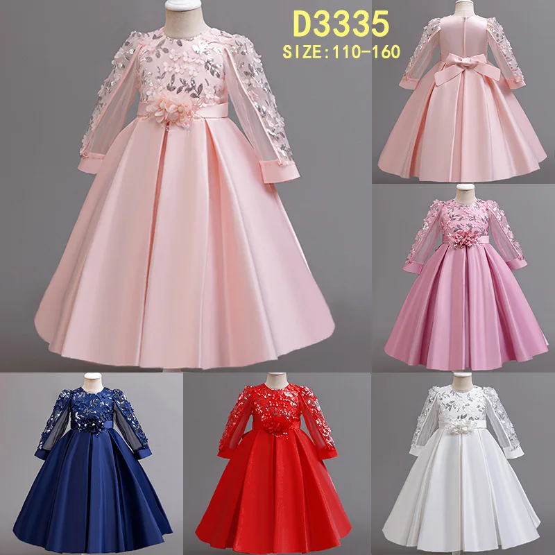 

New Fashion Children's Autumn And Winter Children's Clothing Princess Dress Piano Performance First Birthday Flower Girl Dress
