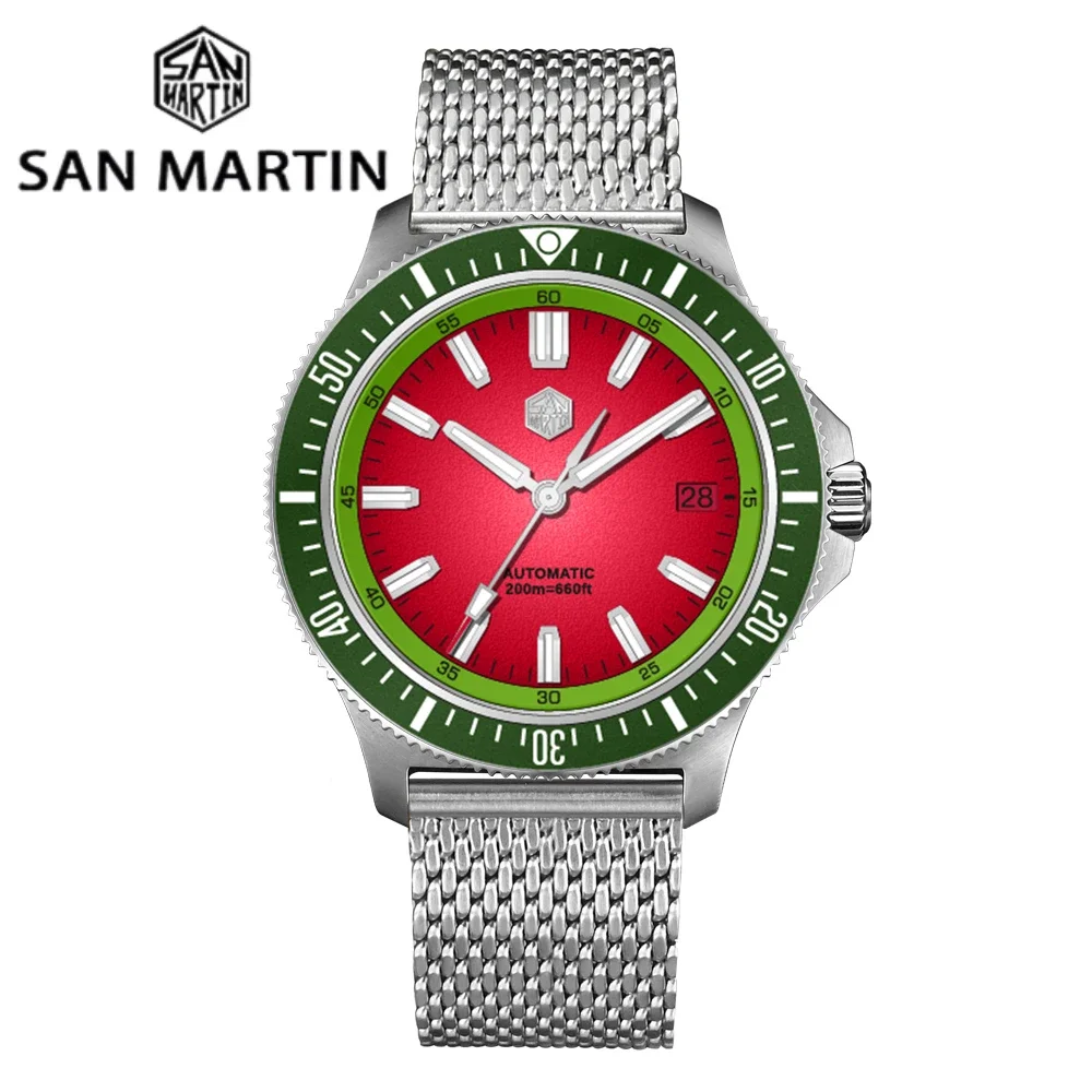 

San Martin 40mm Dive Watch Original Design NH35 Automatic Mechanical Fashion Men Watch Sapphire Waterproof 200m Luminous SN0118