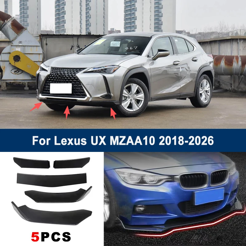 

Adjustable 5Pcs Sectional Front Spoiler Lip For Lexus UX MZAA10 2018-2026 Front Bumper Splitter Car Exterior Sport Body Kit