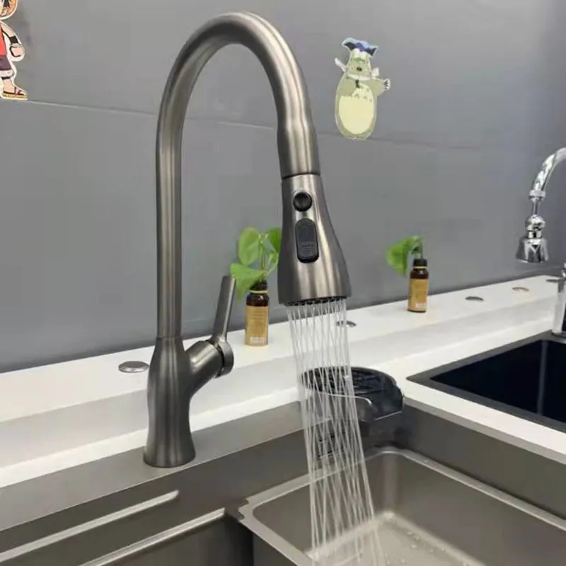 Imagem -03 - Torneira de Cozinha Moderna com Luz Pia de Cozinha Flow Rotação de 360 ° Pulverizador Flexível Alto Luxo