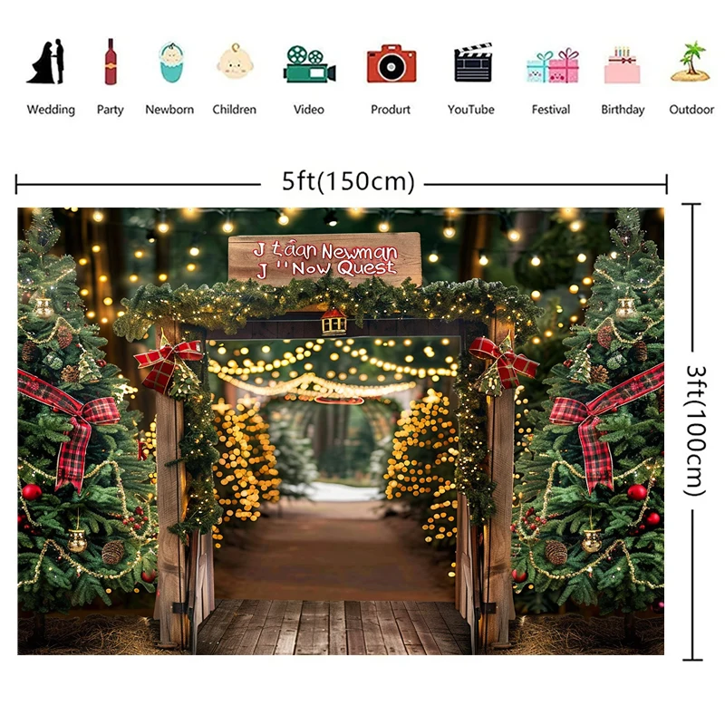Mocsicka Christmas Photography Background Winter Xmas Wreath Decoration Props Holiday Party Family Photo Backdrops Studio