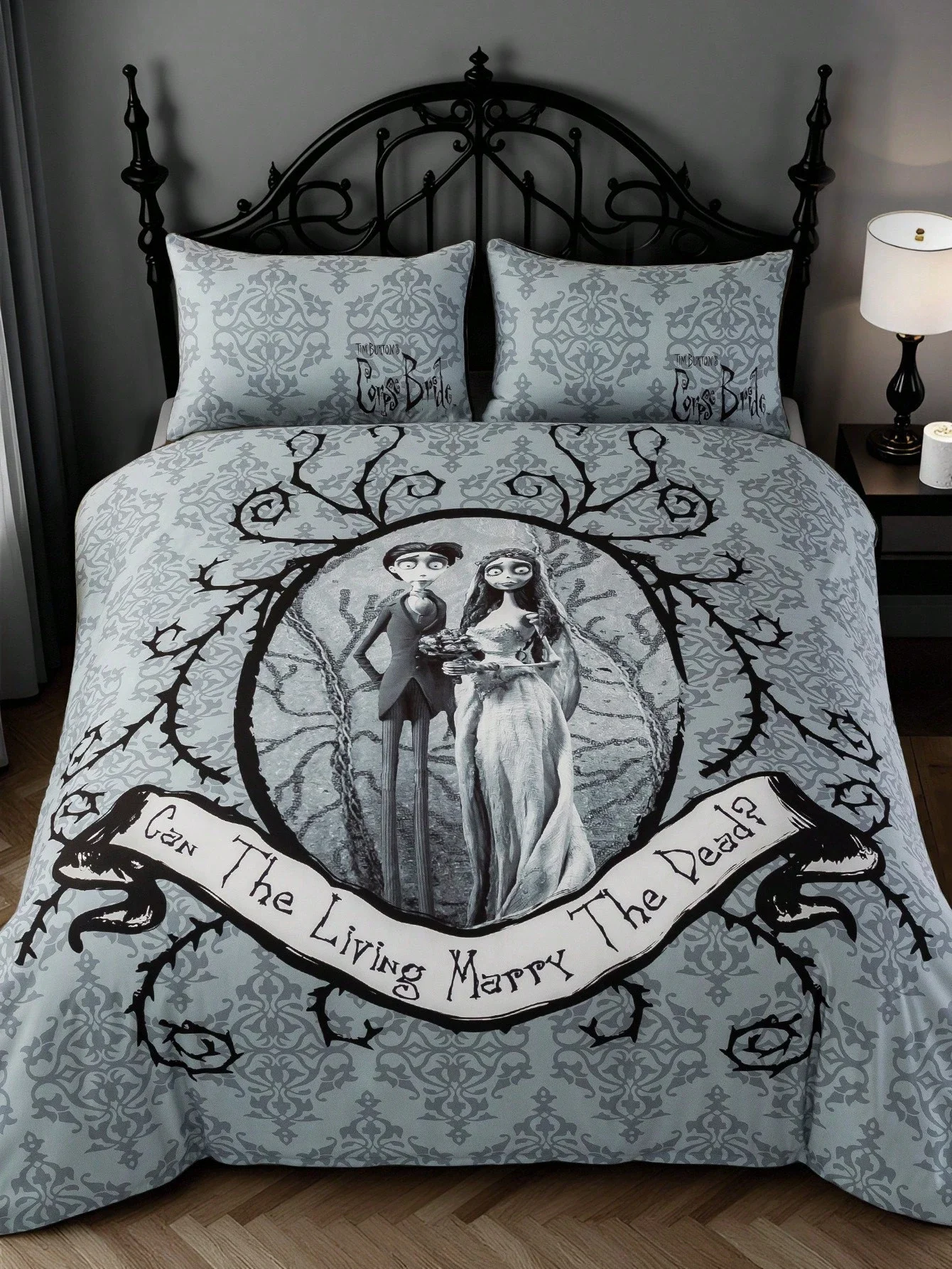 

3pcs Vintage Cartoon Figure Graphic Duvet Cover Set, Brushed Fabric, Soft Warm, Black Multiple Styles Twin Full Queen King Size