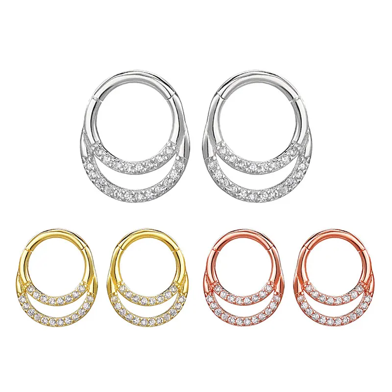 

925 Sterling Silver CZ Cartilage Hoop Earrings Trendy Nose Huggies Earring Luxury Female Fine Jewelry Piercing For Women Jewelry