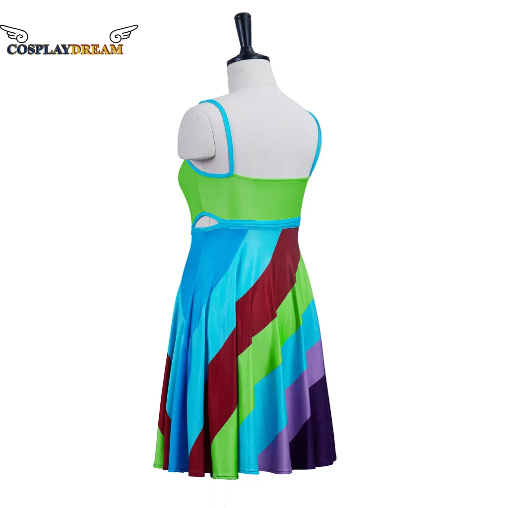 (Auf lager) film Plötzlich 30 Schauspielerin Jenna Rink Mini Kleid Sommer Sexy Bunte Strand Kleid Sexy Ausschnitt Backless Mini Rock