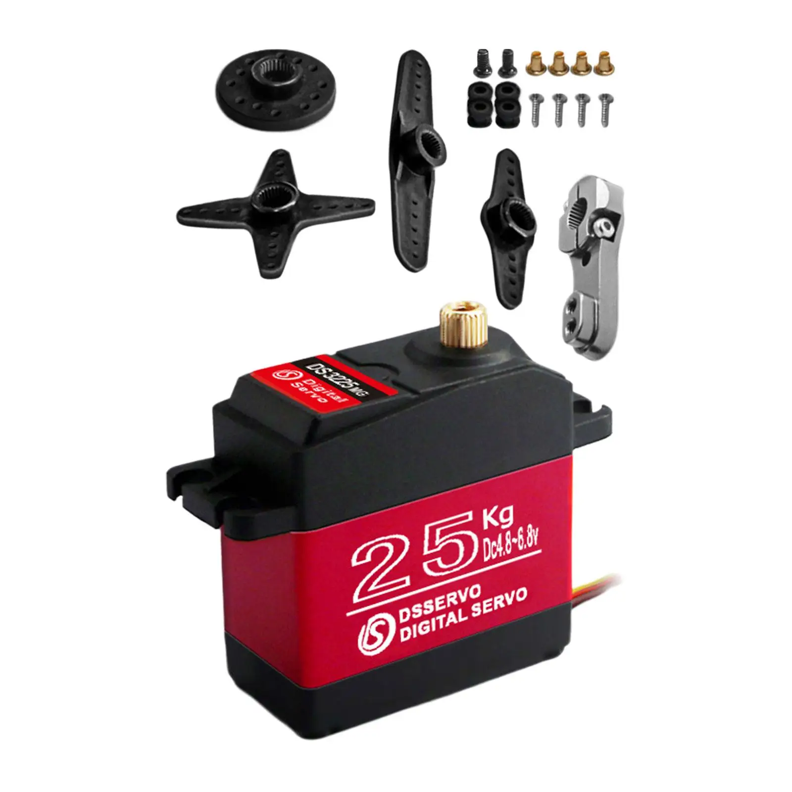 25kg RCデジタルサーボ ブラシレスメタルギアサーボモーター 車両 クローラー RCロボット 1/8 1/10 1/12 RCカー交換部品用