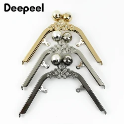 Deepeel 18cm Metal Purse Frame Kiss Clasp Bag Bead Head Handles Handbag Wallet Sewing Brackets Handle DIY Hardware Accessories