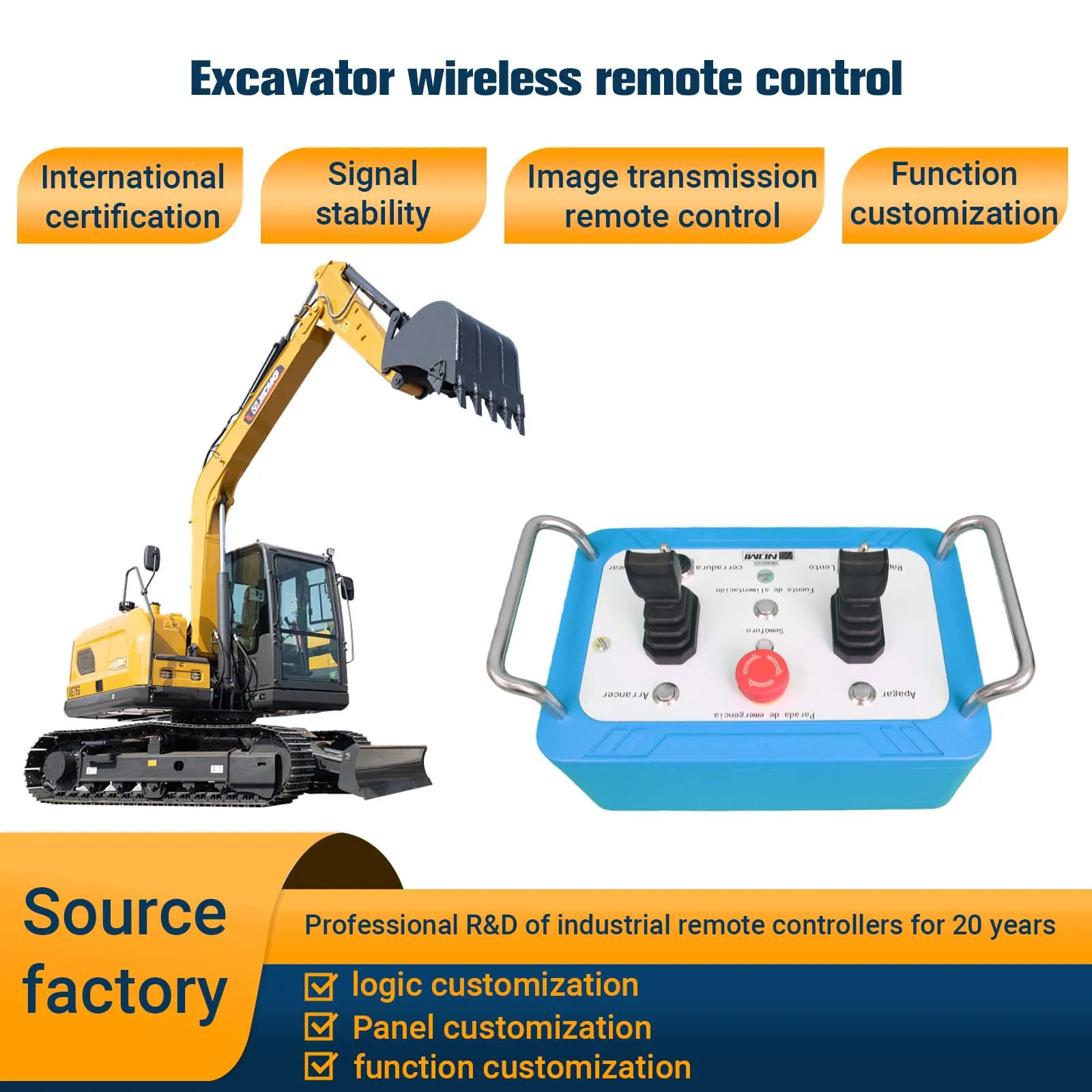 Radio Remote Control Crane Factory Wholesale Blue Color High Quality Wireless Remote Control