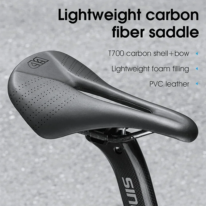 

WEST BIKING Ultralight T700 Carbon Speed Saddle Road Bike Microfiber Leather Cushion Triathlon Racing Bike Saddle Bike Parts
