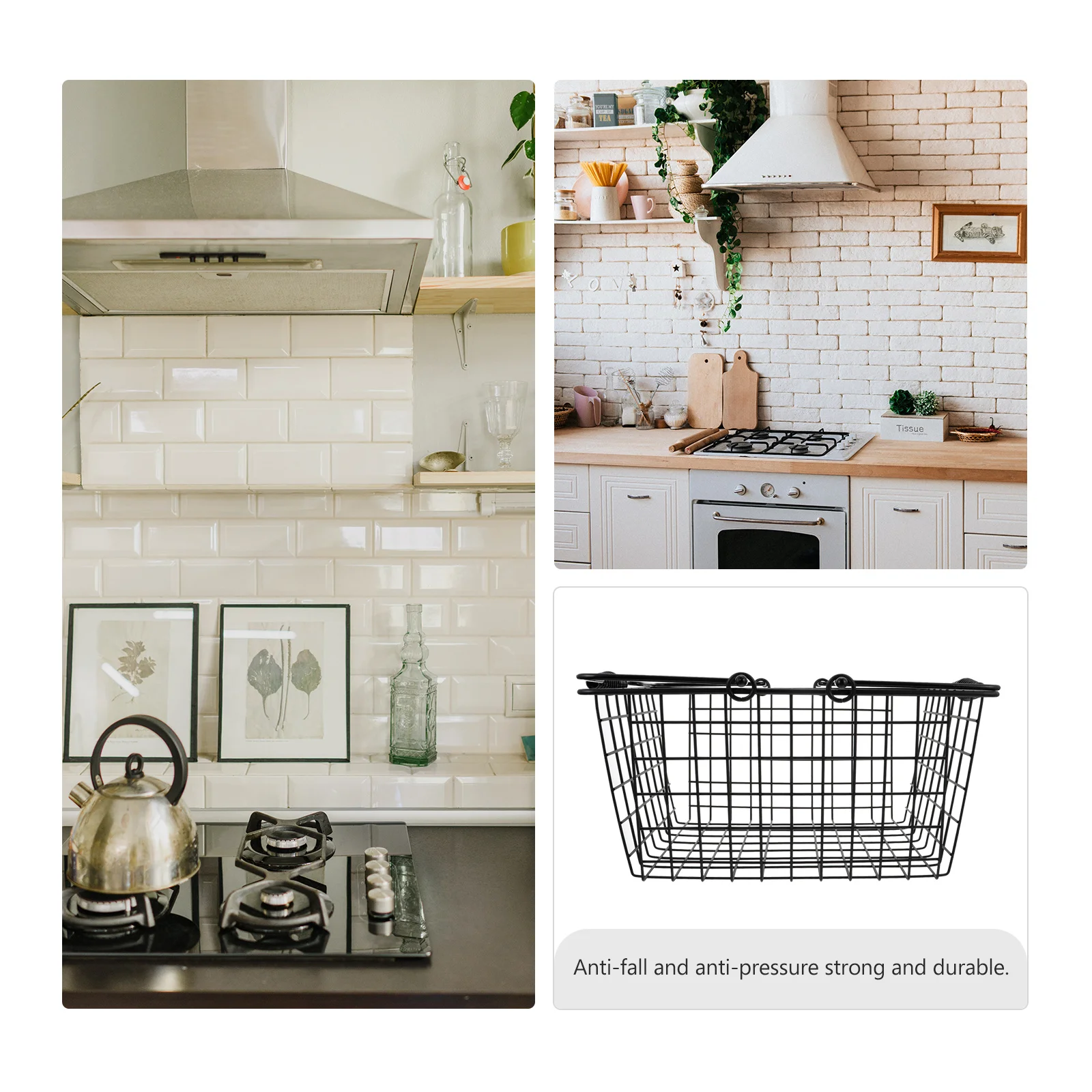 

Portable Metal Storage Basket Black H led Kitchen ganizer for Fruit Vegetable Drain Basket Multi Purpose Home Decor