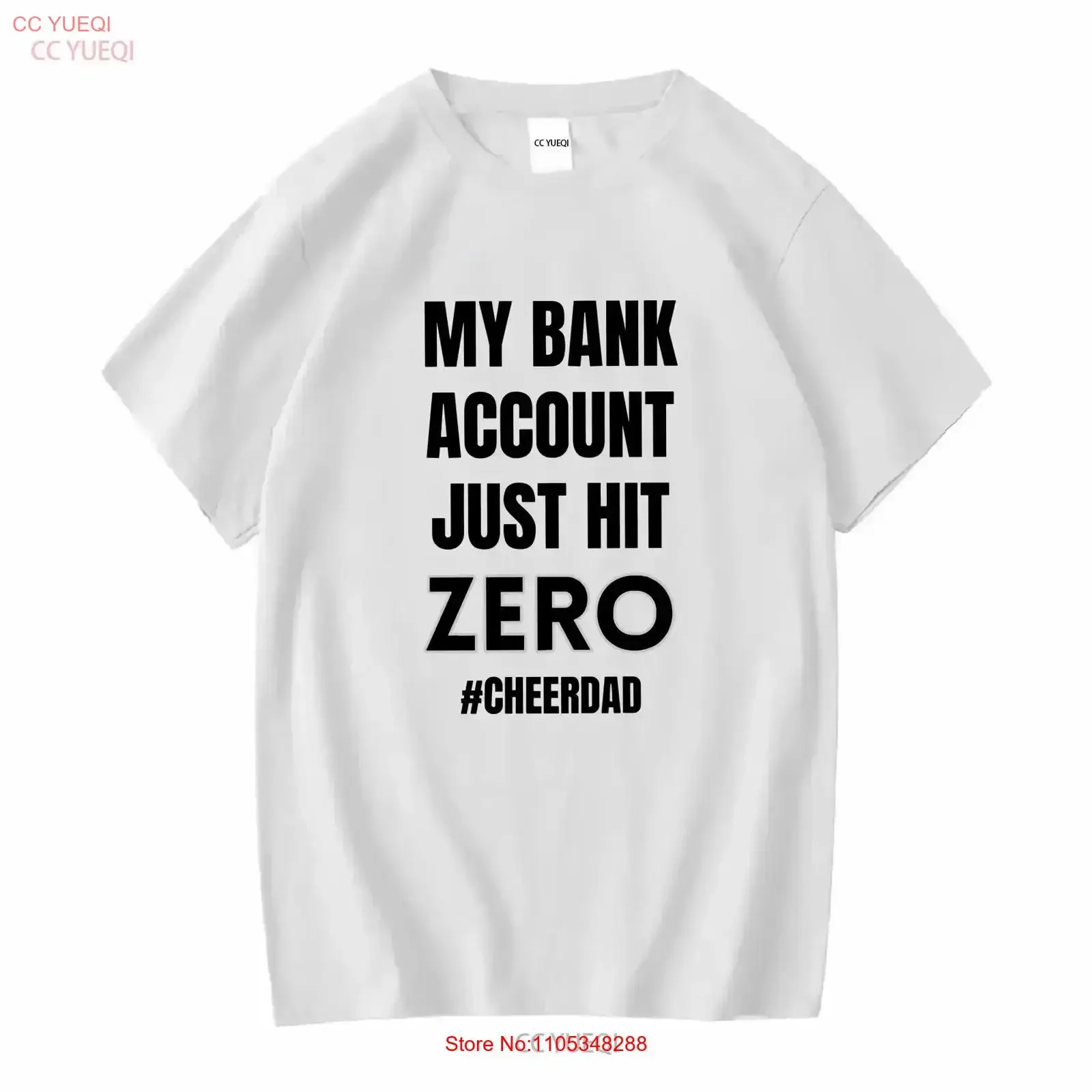 Cheer Dad T Shirt My Bank Account Just Hit Zero Funny Comp Father's Day vintage Washed Soft vintage Washed Stretched Casual