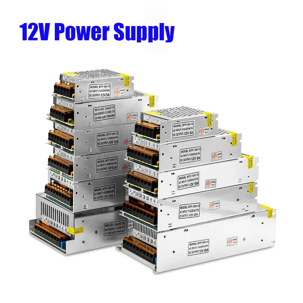 12V Dc Power Supply Unit 1A 2A 3A 5A Transformer 6.A 8.5A 10A 15A Adapter 20A 25A Fat Block 30A 33A Led Driver For Led Strip