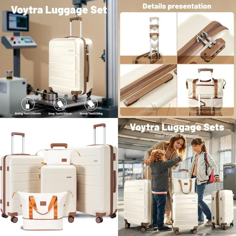 

Набор чемоданов из 5 предметов из АБС-пластика: 20, 24, 28 твердых чемоданов с замком TSA и гладкими блеснами для путешествий