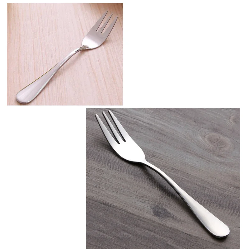 

Fashion Stainless Steel Cake Fork Fruit Dinner Dessert Party Convenient Novelty Cutlery Three-tooth