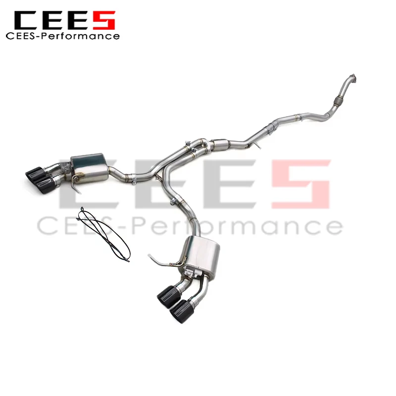

cees Exhaust Pipe for Porsche Macan 2.0T 2019-2024 Sport OEM Valved Stainless Steel Exhaust Catback System with All Black Tips