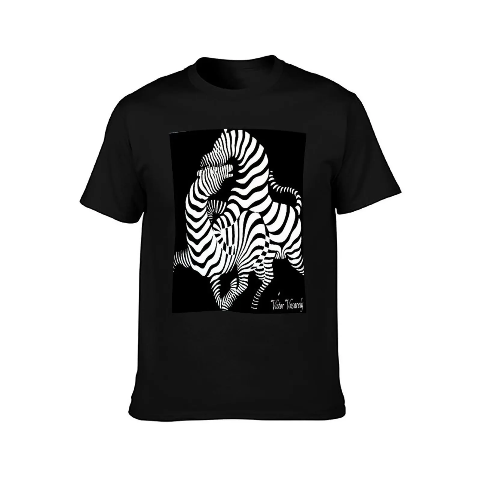 Victor Vasarely - Zebra (1937) T-Shirt Casual Lightweight Short Sleeve Top T-Shirt