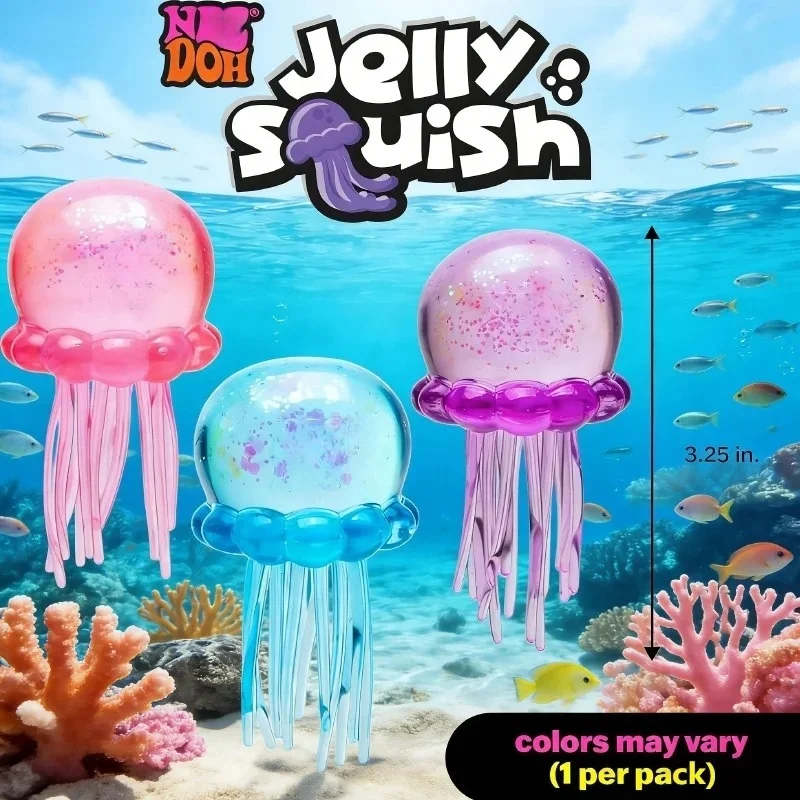 2026 Nee--doh Brinquedo de Apertar Polvo e Água-viva para Praia e Água, Brinquedo de Apertar para Exterior, Bolas Anti-stress de Polvo Simulado, Brinquedo Fidget para Alívio do Estresse