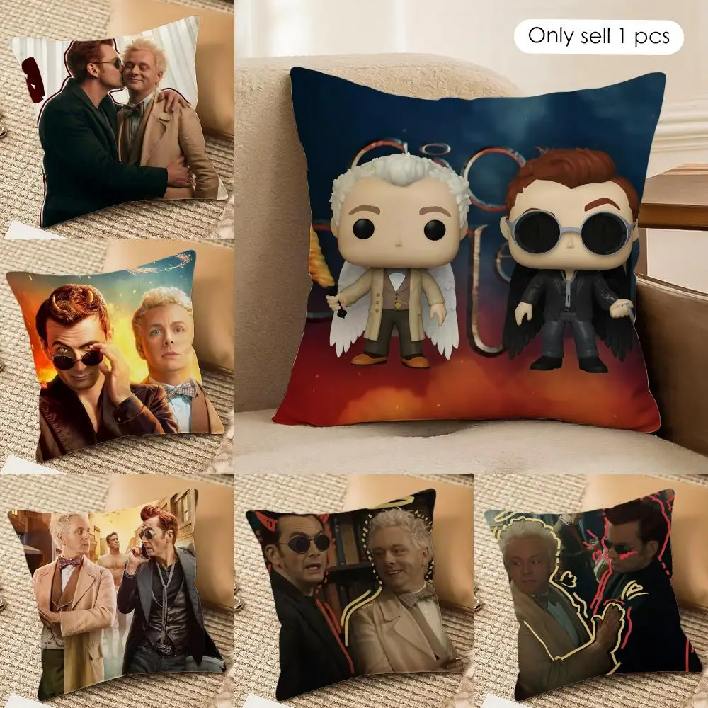 Classic Tv G-Good Omens Kissenbezug, seidiger, kurzer Plüsch, unsichtbarer Reißverschluss, staubdichter Sofakissenbezug für Heimdekoration