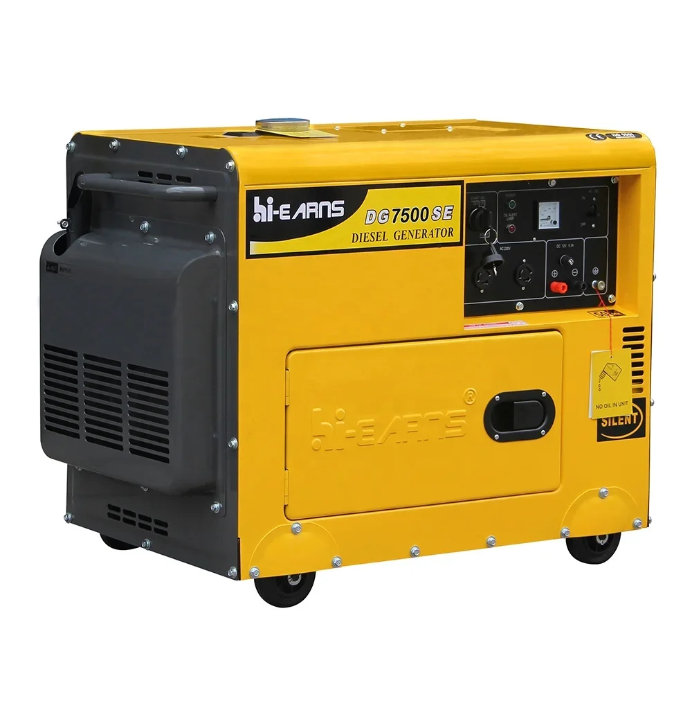 #YUNYI hiearns Single phase ac mobile diesel generator DG7500SE 5KW