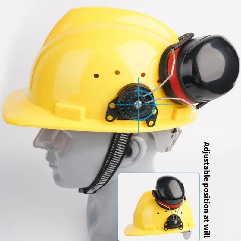 1 Pair Construction Helmets Ear Muffs Protectors Noise Cancelling Ergonomic Design Soft Padding Industrial Applications