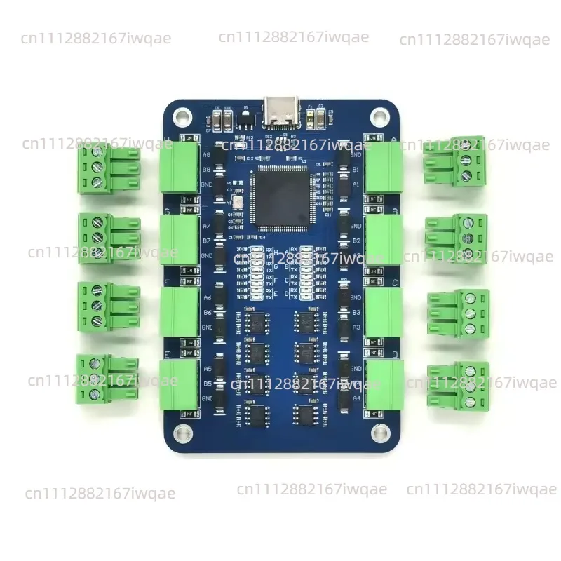 USB to 8-Channel RS485 Converter Type-C to Multi-Port 485 Serial Adapter CH348 Expansion Module EKU081