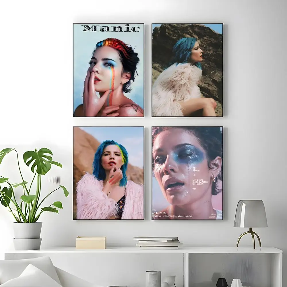 Singer Halsey Poster High-quality vintage prints & posters for home, bar, cafe, aesthetic wall art.
