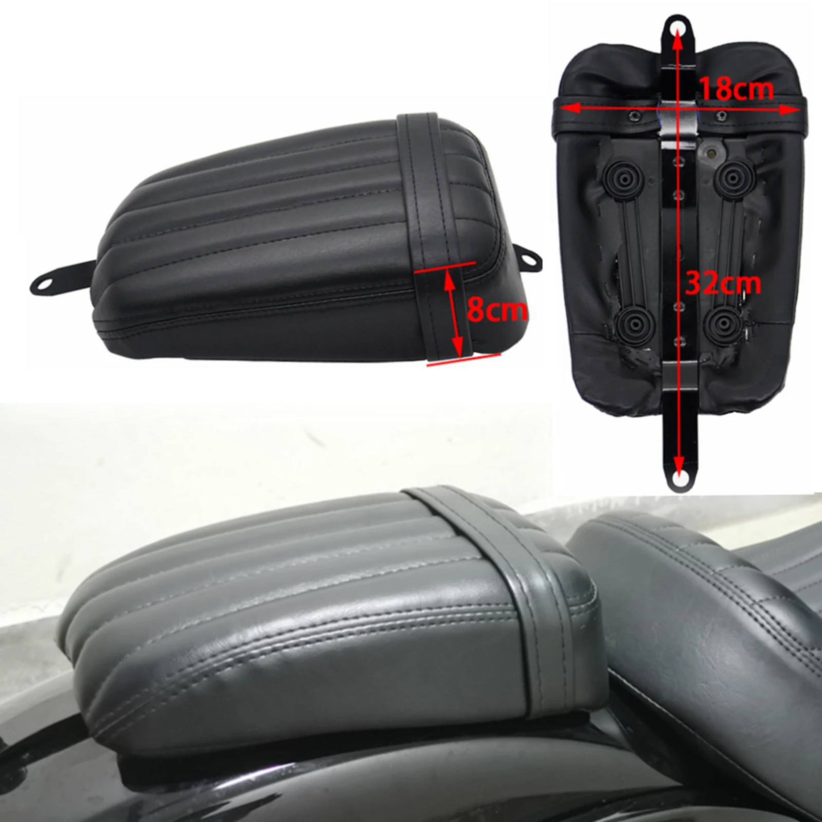 Harley Softail Street Bob FXBB 2018-2022 Black Passenger Pillion Rear Seat Cushion Solo Saddle Motorcycle Accessories - view 2