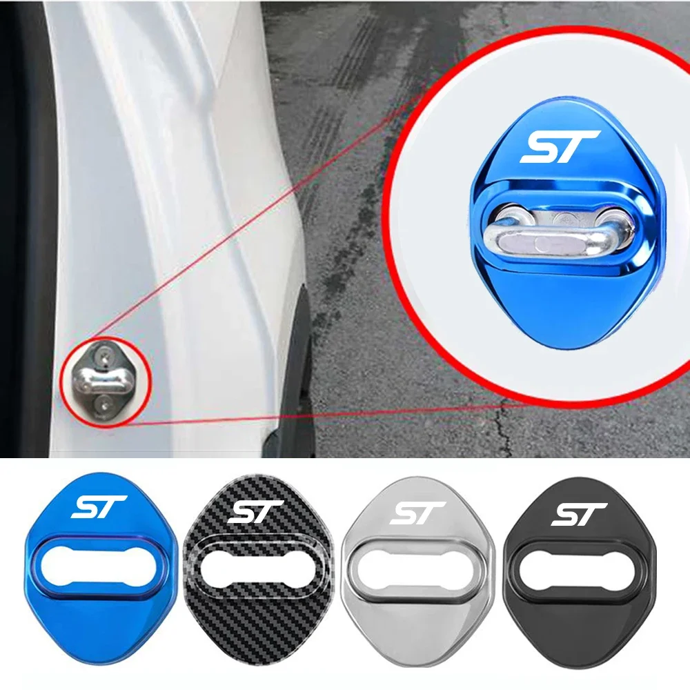 4pcs Car Door Lock cover Protective Buckle case for FORD Focus ST RACING MK2 Car Styling Accessories Car Styling Goods