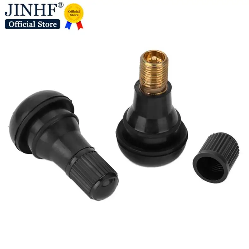 4PCs/set Black universal Valve Stems With Dust Caps with Caps Tyre Rubber Valves Car Chrome Tubeless Car Wheel Snap-in Tire