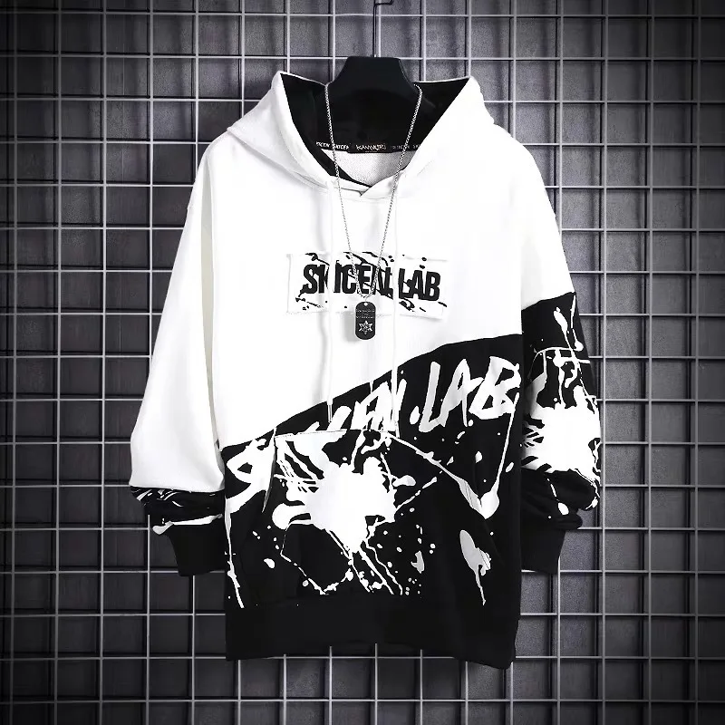 Spring Summer New Men\'s Hoodie Sweatshirt Casual Loose Hoodies for Men Top Hip Hop Harajuku Patch Japanese Streetwear 3XL худи