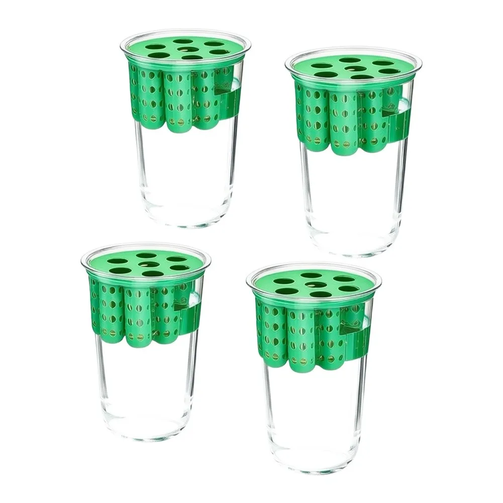 4pcs Green Onion Regrower Sprouting Kits: Grower Container For Windowsill Green Onion /Planter Clear Reusable /Hydroponic