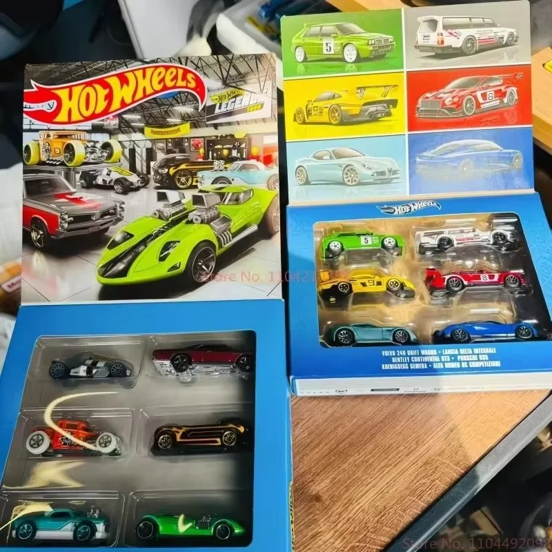 

In Stock Hot Wheels Alloy Sports Car Series Theme Gift Box With Six Sets Of Simulation Model Cars Collection Surprise Toys Car