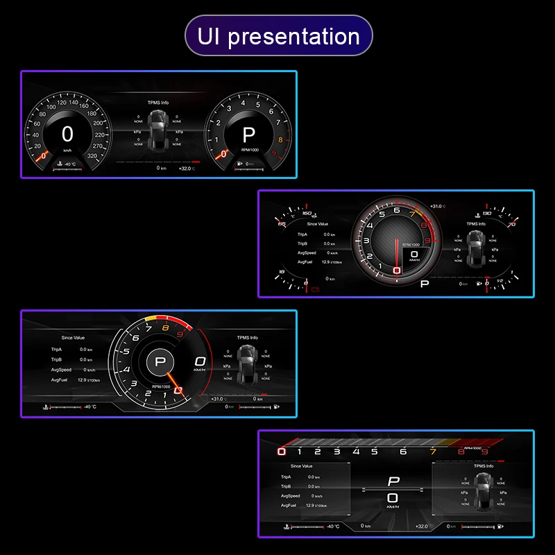 12.3 Inch LCD Digital Speedometer Instrument Cluster For Ford Edge 2014-2019 Dashboard Display Upgrade Plug And Play