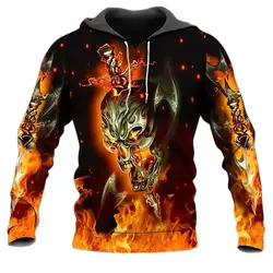 Trend Skull Pattern Printing Men Autumn Winter Loose Hoodie Comfortable Trending Products Hooded Sweatshirts y2k Hoodie Clothes