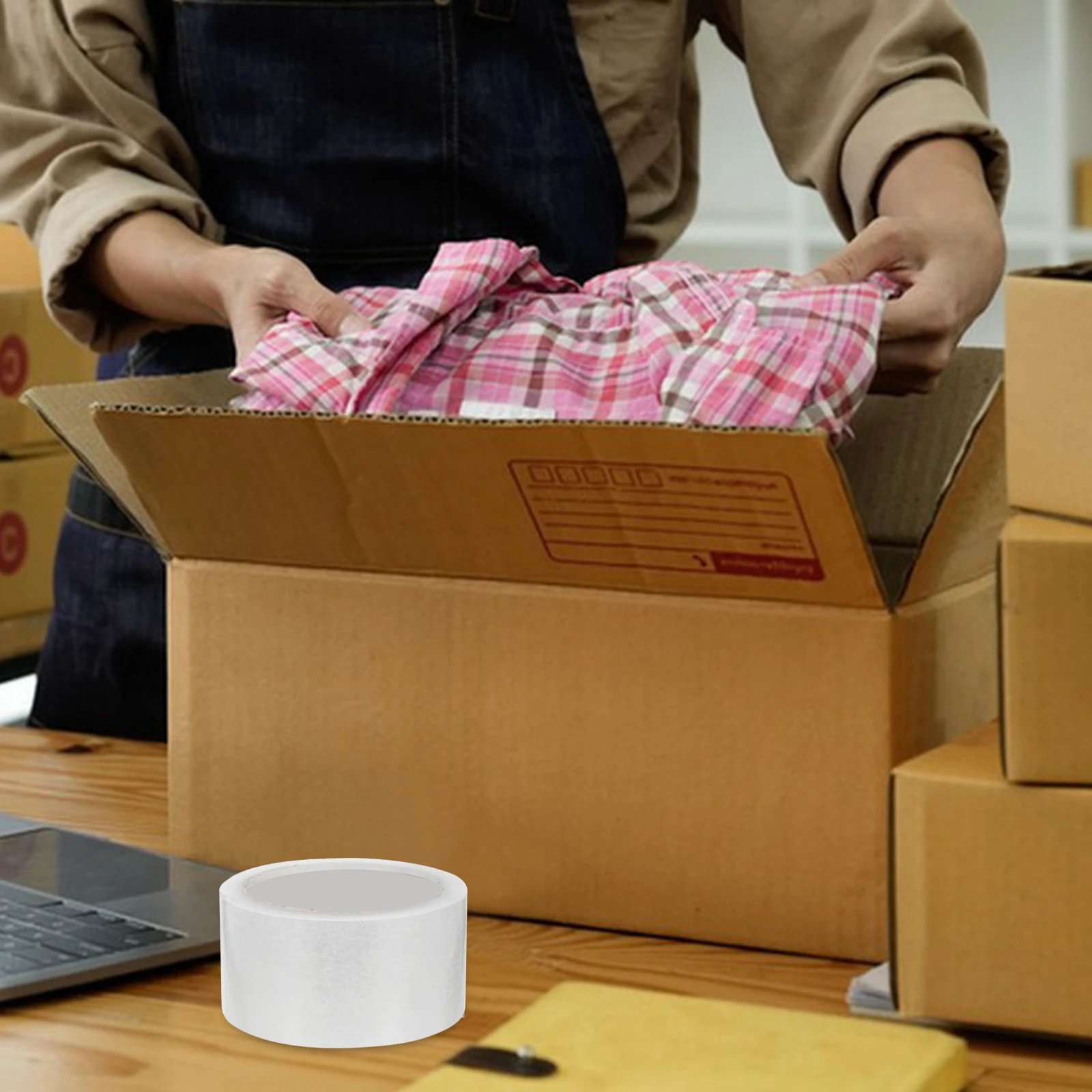 

4 Rolls Sealing Tape Package Label Clear Packing Bopp Film Moving for Shipping Packaging Boxes
