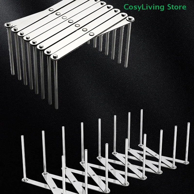 Retractable Foldable Stainless Steel Plate Dish Holder Shelf Pot Lid Rack Pan Lid Organizer Tableware Storage Kitchen Gadgets